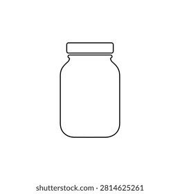 jar outline icon for kitchen storage and food container themes