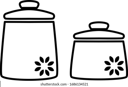 Jar outline vector sign.ceramic jar.line icon.linear style pictogram isolated on white.symbol.logo illustration.editable stroke