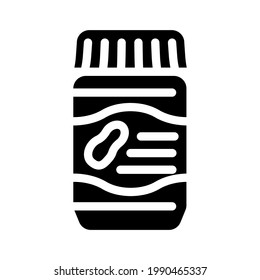 jar with peanut butter glyph icon vector. jar with peanut butter sign. isolated contour symbol black illustration