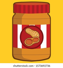 Jar of peanut butter isolated 