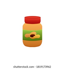 jar of peanut cream vector icon