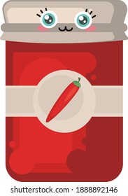 Jar de pimientos, ilustración,vector sobre fondo blanco