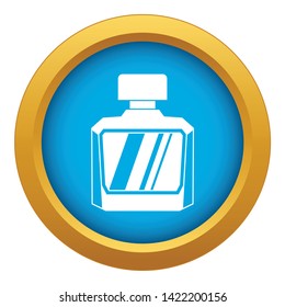 Jar of perfume icon blue vector isolated on white background for any design