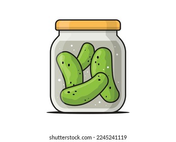 Jar with pickles vector illustration isolated on white