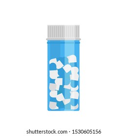 jar of pills in flat style, vector illustration