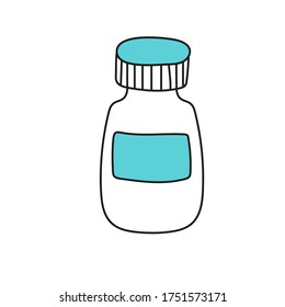 Jar of pills for treatment in a hospital.