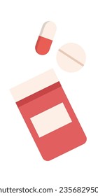 Jar With Pills Vector Illustration