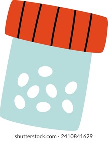 Jar With Pills Vector Illustration