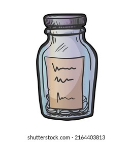 Jar de píldoras ilustración vectorial sobre fondo blanco