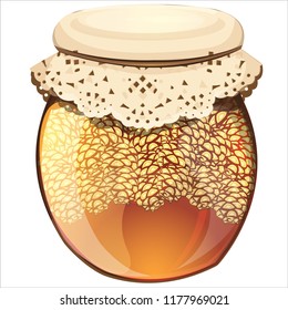 jar of pine cones with honey