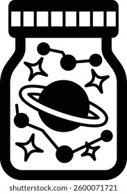 A jar with a planet inside