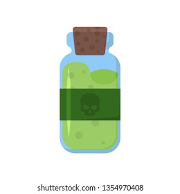 jar of poison label with skull, vector illustration