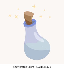 jar with potion on a white background. Vector illustration