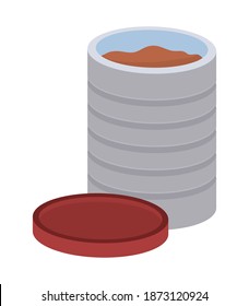 jar of powder coffee on white background vector illustration design