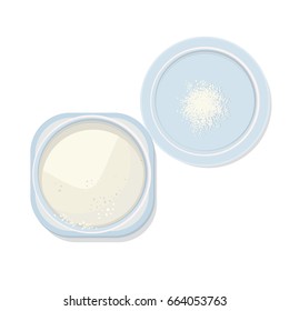 Jar of powder isolated. vector illustration.