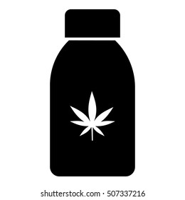 Jar of powder marijuana icon. Simple illustration of jar of powder marijuana vector icon for web