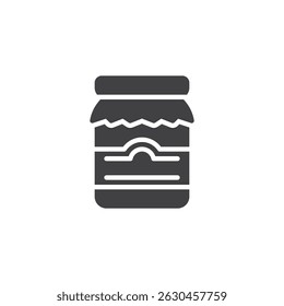 Tarro de icono de Vector de productos conservados. cartel plano lleno para concepto móvil y Diseño web. Icono de glifo de Conservas de alimentos. Símbolo, ilustración del logotipo. Gráficos de Vector