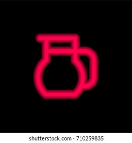 Jar red glowing neon ui ux icon. Glowing sign logo vector