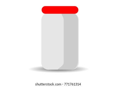 Jar with red lid illustration vector