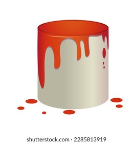 tarro de ilustración vectorial de pintura roja