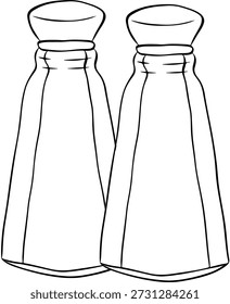 Tarro para sal o pimienta. Salero y pimentero Doodle dibujado a mano icono. tarro para Clipart de sal o pimienta símbolo. Vector línea gráfica tinta Arte en blanco y negro.
