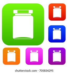 Jar set icon in different colors isolated vector illustration. Premium collection