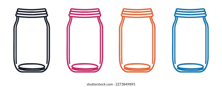jar set icon vector isolated on background