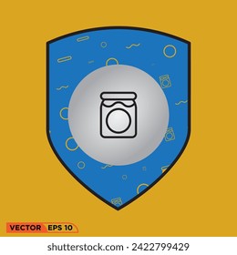 Jar shield icon design vector graphic of template, sign and symbol