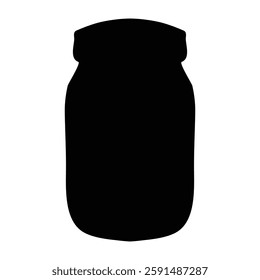 Jar silhouette icon vector on white background