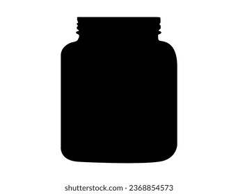 Jar silhouette vector art white background