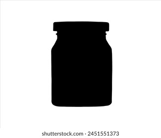 Jar silhouette vector illustration on white background