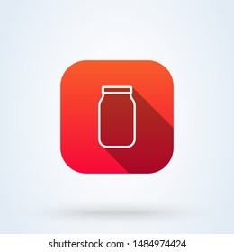 Jar Simple vector. line art modern icon design illustration.