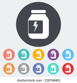 Jar. Single flat icon on the circle. Vector illustration.