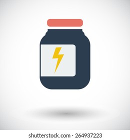 Jar. Single flat icon on white background. Vector illustration.