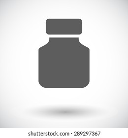 Jar. Single flat icon on white background. Vector illustration.