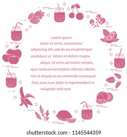 Jar with smoothies and ingredients for making smoothie. Healthy eating habits. Easy cooking process.