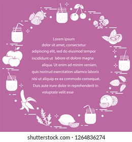 Jar with smoothies and ingredients for making smoothie. Healthy eating habits. Easy cooking process.