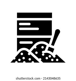 jar with a spoon glyph icon vector. jar with a spoon sign. isolated contour symbol black illustration