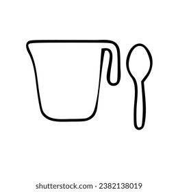 Jar and spoon white colour design