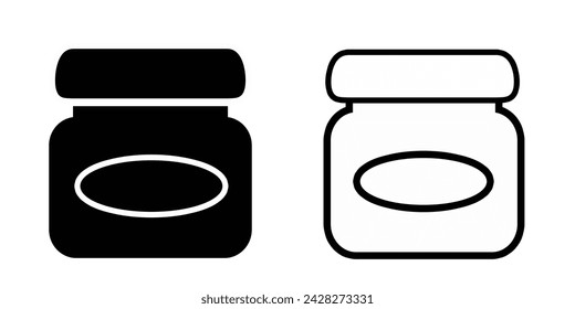 Jar spread flat icon isolated on white background. Vector illustration.