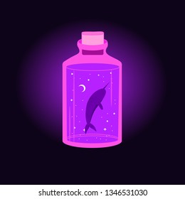 Jar with stars and violet whale