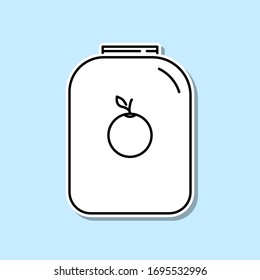 Jar sticker icon. Simple thin line, outline vector of kitchen icons for ui and ux, website or mobile application