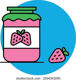 a jar of strawberry jam