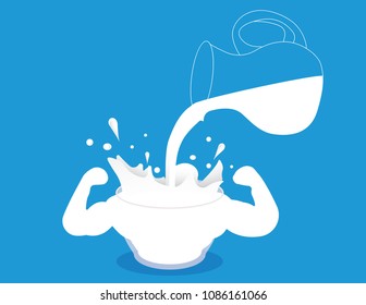 Jar and strong cup. Vector illustration EPS10. 
