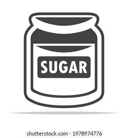 Jar of sugar icon transparent vector
