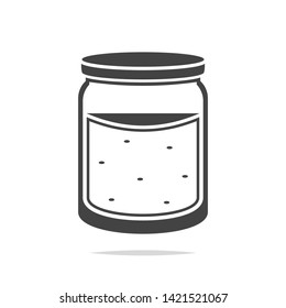 Jar of sugar icon vector isolated