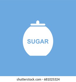 jar of sugar icon. vector sign symbol on blue background