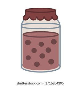 Jar de mermelada dulce. Simple ilustración vectorial.