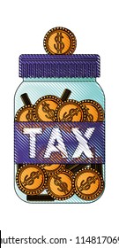 jar with tax and coins