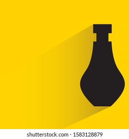 jar, vase with drop shadow in yellow background